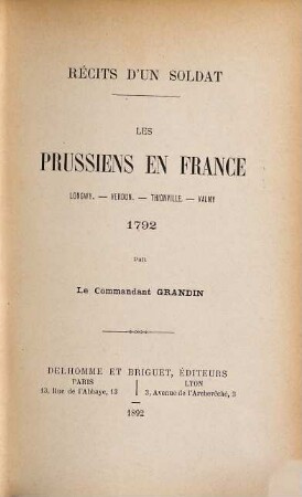 Récits d'un soldat