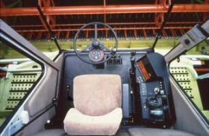 Fotografie: Erntetechnik, Mähdrescher selbstfahrend, Arbeitsplatz, Führerstand