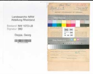 Entnazifizierung Georg Deppe , geb. 25.03.1900 (Steuerberater)