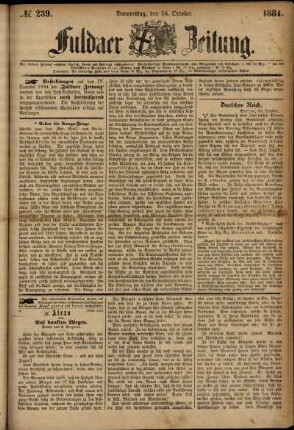 Ausgabe vom Donnerstag, den 16. Oktober 1884.