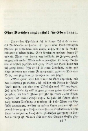 Eine Versicherungsanstalt für Ehemänner