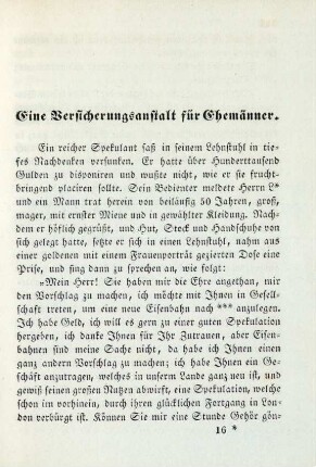 Eine Versicherungsanstalt für Ehemänner