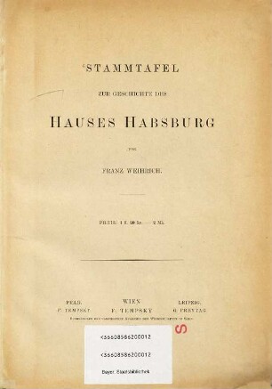 Stammtafel zur Geschichte des Hauses Habsburg