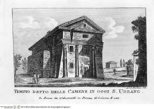 Nuova raccolta delle principali vedute antiche, e moderne dell'alma città di Roma e sue vicinanze / incise a bullino da Achille Parboni l'anno 1824 Roma, Giacomo Antonelli, letztes Jahr im Buch: 1829 - ca. 1830Tempio detto delle Camene in oggi San Urbano - Nuova raccolta delle principali vedute antiche ...