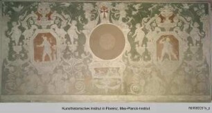Serie von Sgraffiti mit Groteskendekoration, Jagdszenen und Wappen der Medici und Lorena