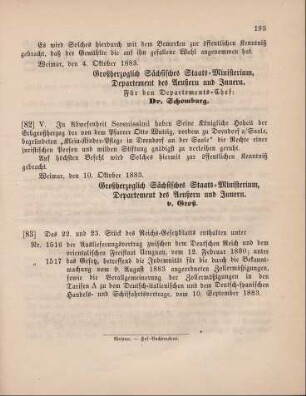 83. Das 22. und 23. Stück des Reichs-Gesetzblatts enthalten unter ...