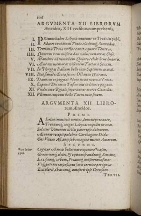Argvmenta XII Librorvm Æneidos, ....