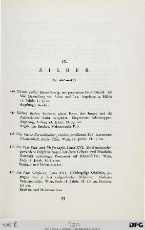 IX. Silber (Nr. 446-457)