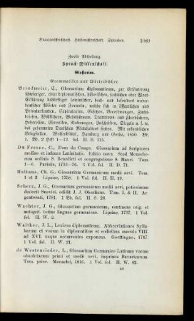 Zweite Abtheilung. Sprach-Wissenschaft.