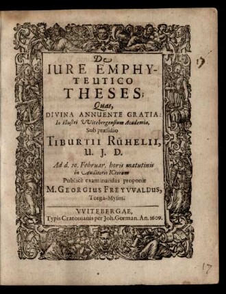 De Iure Emphyteutico Theses