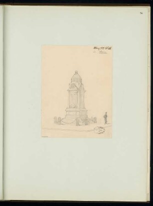 Gefallenendenkmal, Jauer Monatskonkurrenz März 1877: Perspektivische Ansicht