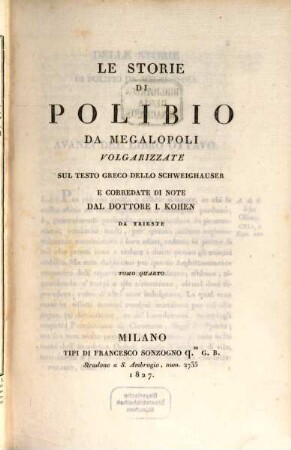 Le storie di Polibio da Megalopoli, 4