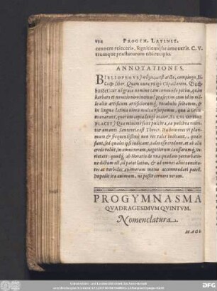 Progymnasma Quadragesimum Quintum. Nomenclatura. Magister, Clemens, Liberius, Donatus pueruli.