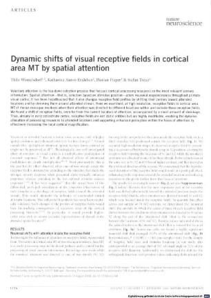 Dynamic shifts of visual receptive fields in cortical area MT by spatial attention