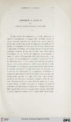 6: Supplementi al volume VI del Corpus Inscriptionum Latinarum, [1]