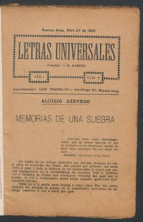 1923000300: Memorias de una suegra