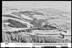 Altenberg-Geising mit Mückentürmchen im Winter, Blick vom Geisingberg