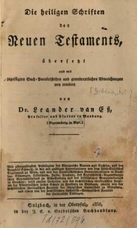 Die heiligen Schriften des Neuen Testaments