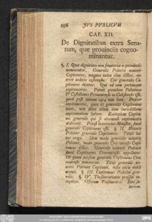 Cap. XII. De Dignitatibus extra Senatum, quae provinciis cognominantur.