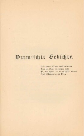 Vermischte Gedichte