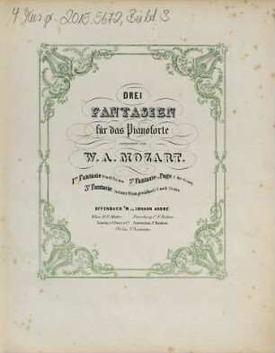 Drei Fantasien für das Pianoforte, 2. 2te Fantasie und Fuge Cdur