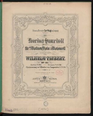 Viertes Quartett (F-Dur) für 2 Violinen, Viola & Violoncell : op. 183