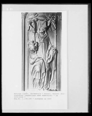 Brüstungsrelief: Kirchenväter Augustinus und Ambrosius