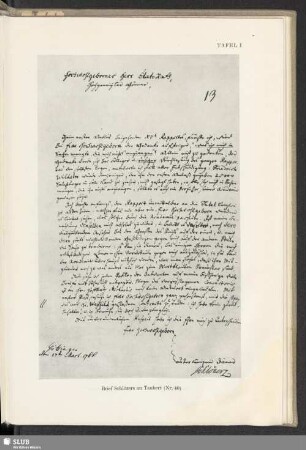 Tafel I Brief Schlözers an Taubert (Nr. 40)