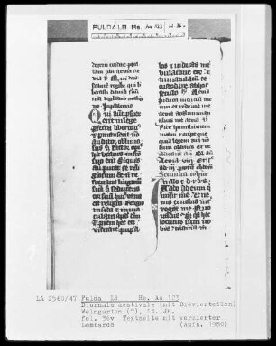 Diurnale aestivale mit Brevierteilen — Initiale T?, Folio 36verso
