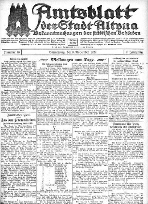 Nummer 45 : Donnerstag, den 9. November 1922