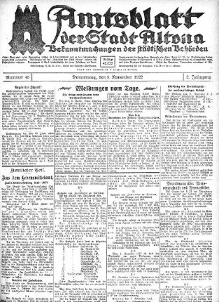 Nummer 45 : Donnerstag, den 9. November 1922