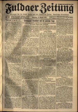 Erste Ausgabe vom Samstag, den 25. August 1928.