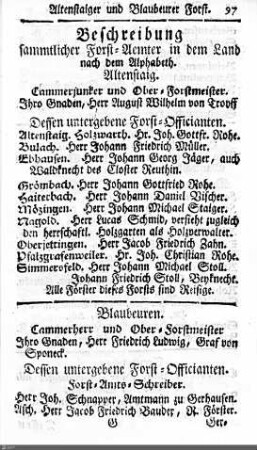 Forstämter / Bergwerke