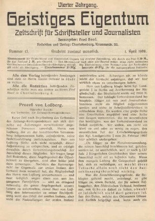 Nummer 13 (1. April 1908)