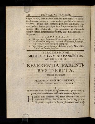 180-189, 18. De Reverentia parentibus debita