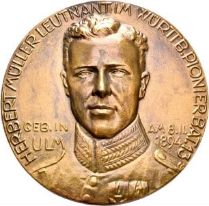 Medaille auf Herbert Müller aus dem Jahr 1915