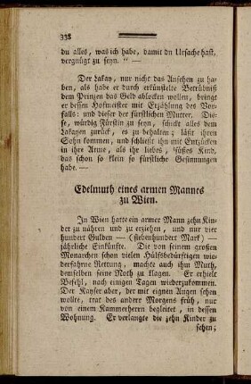 Edelmuth eines armen Mannes zu Wien