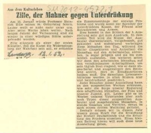 Zeitungsauschnitte - Zilles 94. Geburtstag
