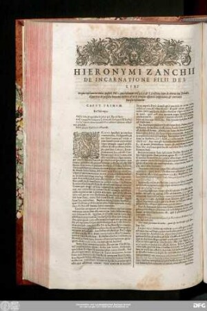 Hieronymi Zanchii De Incarnatione Filii Dei ...