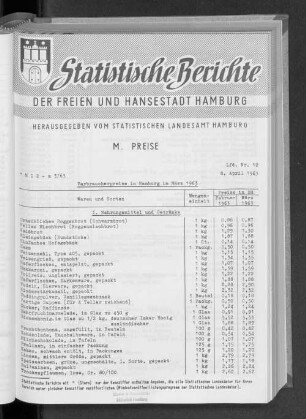 Verbraucherpreise in Hamburg im März 1963 : Lfd. Nr. 12