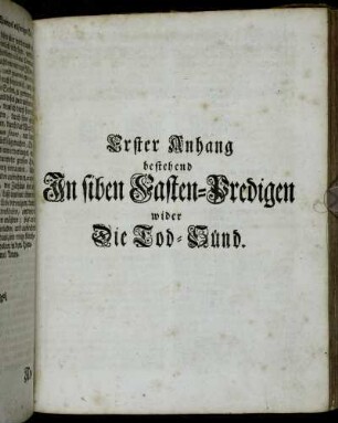 Siben Fasten-Predigen wider Die Tod-Sünd