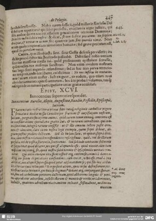 Epist. XCVI. Innocentius superiori respondet