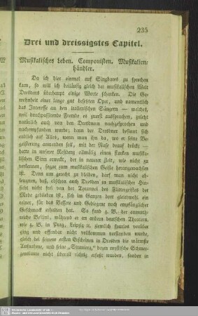 Drei und dreissigstes Capitel. Musikalisches Leben. Componisten. Musikalienhändler