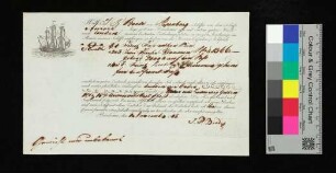 Frachtbrief, 10. November 1808, Schiffer Boode von Papenburg