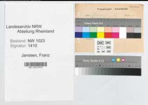 Entnazifizierung Franz Janssen , geb. 05.12.1897 (Spediteur)