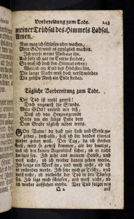 243-246, Vorbereitung zum Tode