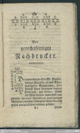 Der gerechtfertigte Nachdrucker