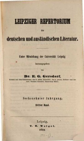Leipziger Repertorium der deutschen und ausländischen Literatur. 63. 1858 = Jg. 16, Bd. 3 = Bd. 97
