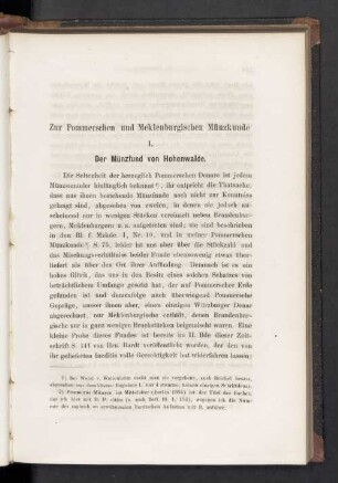 Der Münzfund von Hohenwalde