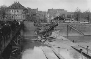 Kriegszerstörte Wilhelmsbrücke Cannstatt